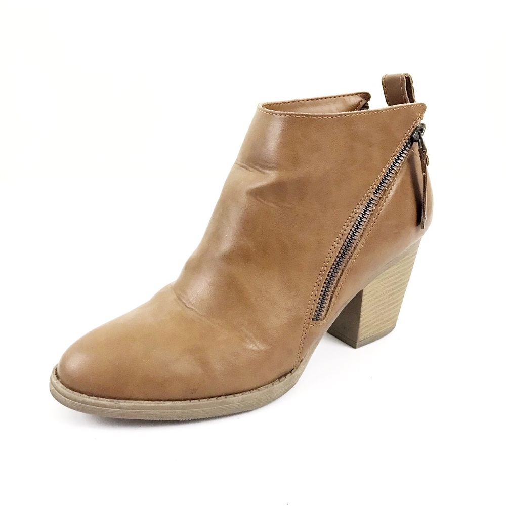 FADED GLORY Tan Camel Point Toe Heel Booties
